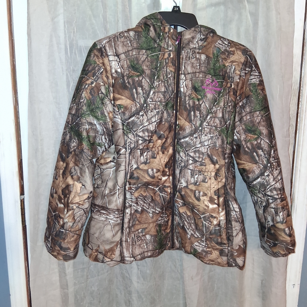 CostRealtree Women's Camo Utility Jacket with Pink Accent